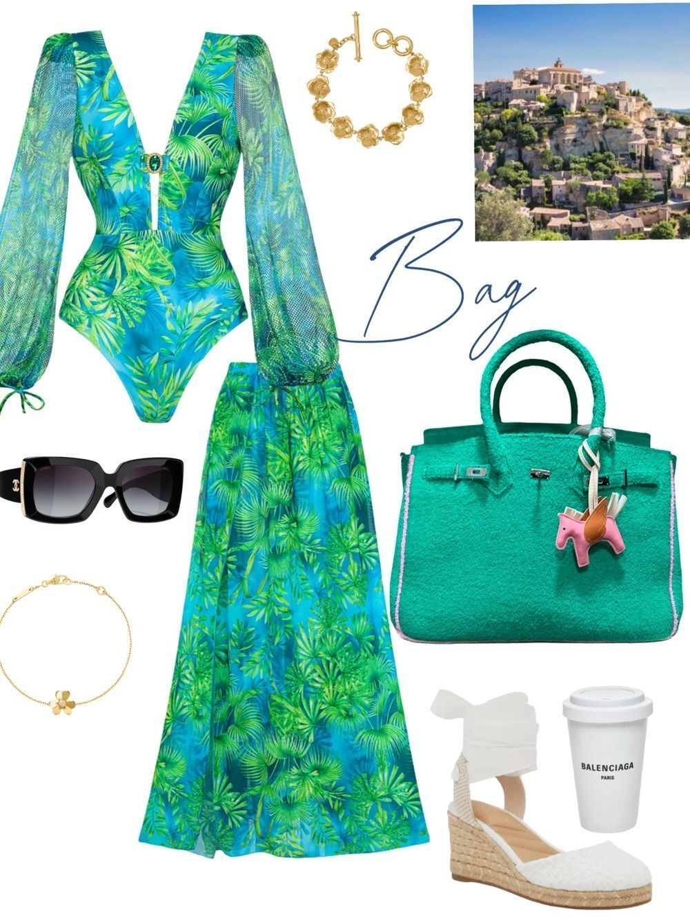 LAST ONE -BACK IN STOCK! Green Terrycloth Tote Bag - A Must Have For Summer